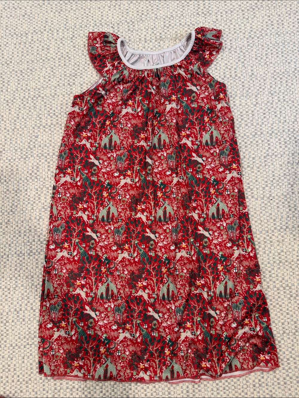 Roller Rabbit x Maisonette Girls' Red Holiday Forest Nightgown